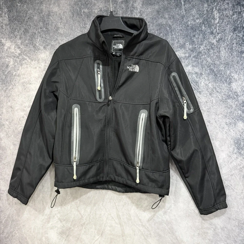The North Face Men's Small Apex Bionic Full Zip Jacket Multi Zip Pockets Black